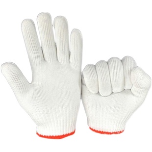 手套劳保男女士小号加厚耐磨s码黑尼龙工地耐用工作干活劳动棉线