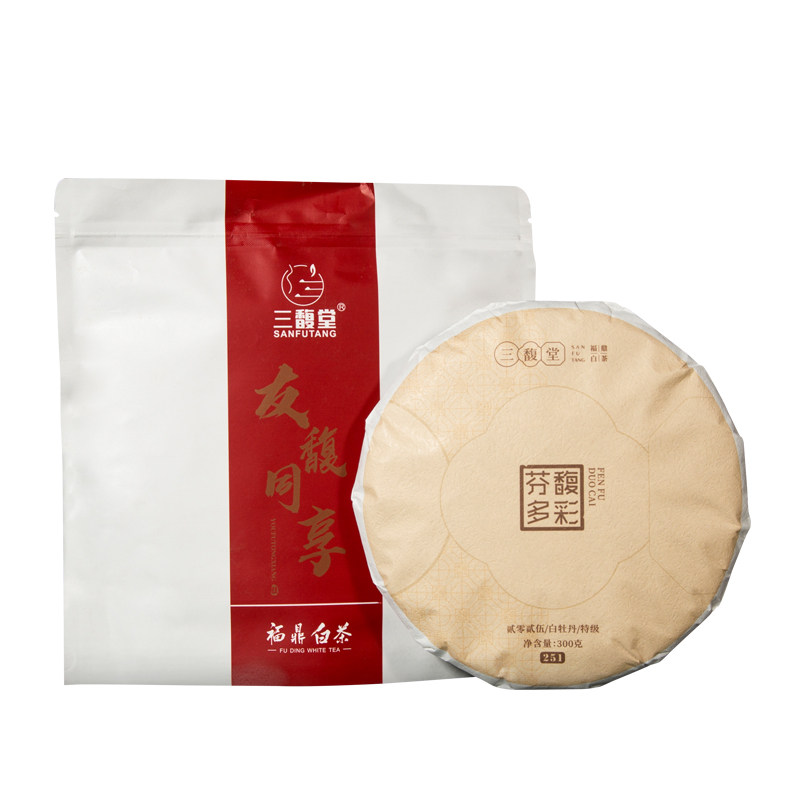 福鼎白茶特级白牡丹茶饼2025新茶茶叶三覆堂300克