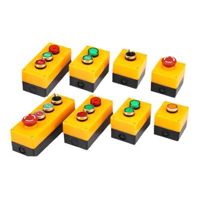 急停按钮盒开关控制盒1234孔工业户外防水指示灯启动停止开关盒子