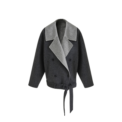 Age of Ascent 正反双面撞色松弛感廓系穿双腰带造型感双面呢大衣