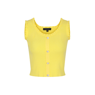 MARYLING玛俪琳夏季新品柠檬黄针织背心A1ECW07610