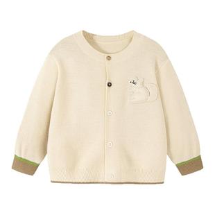 迷你巴拉巴拉女童开衫2025秋冬新品宝宝保暖弹力不易起球毛衣毛衫