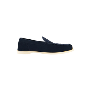 【都市型格】JOHN LOBB 男士PACE海军蓝色乐福鞋绒面革平底鞋