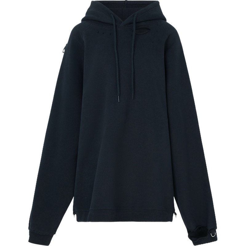 Raf Simons 秋冬女挖剪棉质连帽卫衣