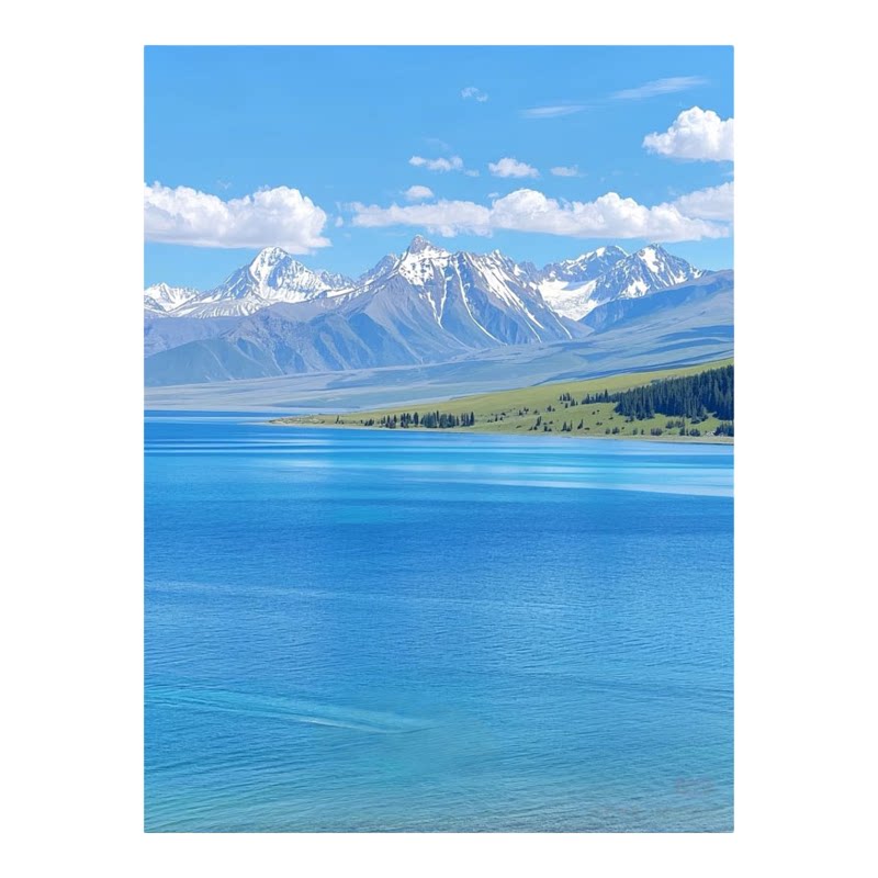 赛里木湖山水自粘防水墙贴