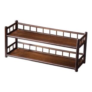 邱师傅竹木桌面茶杯架茶台壶架子茶室茶具收纳摆件置物架博古架