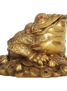 黄铜献宝金钱蟾蜍摆件开业礼