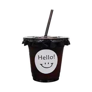 网红一次性黑色pet冰美式咖啡杯带盖400ml冷饮拿铁奶茶外卖打包杯