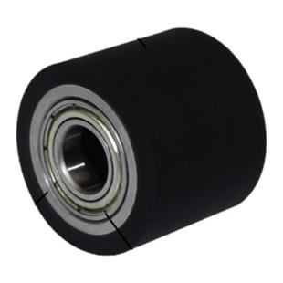 聚氨酯70度软胶包胶滚筒双轴承无动力橡胶滚轮托辊耐磨胶辊PU胶轮