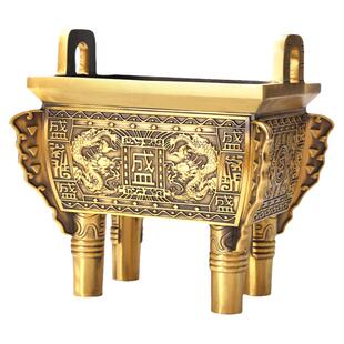 铜鼎摆件办公室家用客厅室内诚信四方鼎盛千秋开业礼品铜香炉摆设