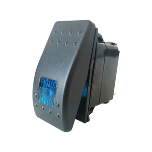 汽车喇叭开关改装24V三脚带灯游艇船形翘板二档自复位按键12V新品