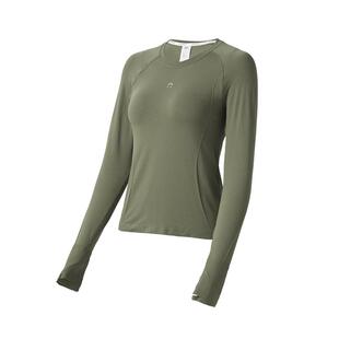 JSC小能量运动长袖健身服女秋无缝户外跑步训练圆领瑜伽运动上衣