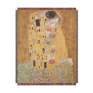 奥地利象征性主义 画家Der Kuss 古斯塔夫·克林姆 金线 吻画框毯