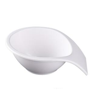 白色火锅店餐具密胺配菜盘蔬菜桶斜口调料碗创意商用塑料自助餐盘