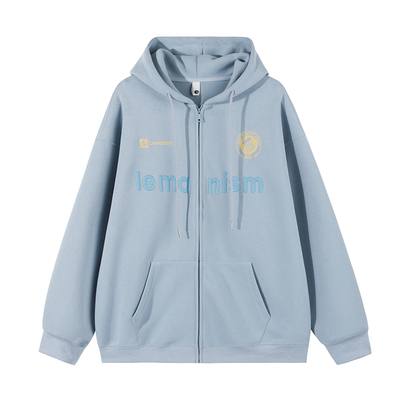 lemanism美式复古400g重磅拉链开衫连帽卫衣男2025情侣外套女
