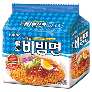 韩国进口韩式PALDO八道拌拌面苹果醋干拌面凉拌面方便面袋装