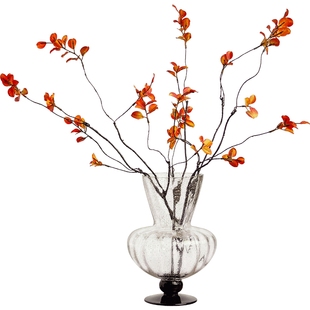 南十字星 洒金琉璃花瓶中古风摆件客厅插花轻奢高级感餐桌花器