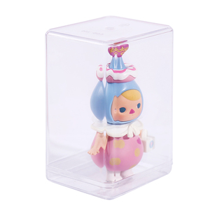 宅萌单个娃娃收纳盒盲盒收纳展示架泡泡玛特适用透明手办展示盒