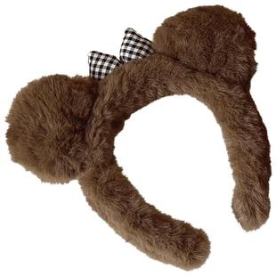 可爱系掌门人~卡通小熊毛绒发箍少女萌趣高级感头发日常外出发饰