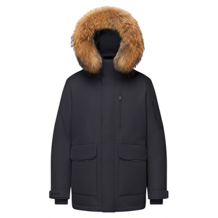 鹅绒波司登2025新款冬季户外极寒蓄热高蓬中长大毛领保暖羽绒服男