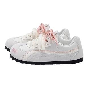 环球泡芙德训鞋女款2025新款夏季透气女鞋百搭平底休闲小白鞋子女