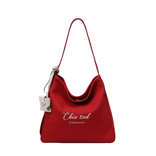 南风Chio2nd 明媚邂逅托特包包女款大容量通勤女包红色单肩斜挎包