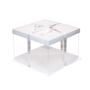 生日蛋糕盒子透明包装盒加高全6 8 10寸12双层芭比方形蛋糕盒定制