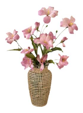 绢花桌面装饰摆件油桐花牵牛花