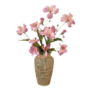 仿真花高档新款客厅油桐花束假花牵牛花喇叭花高枝插花布置摆件