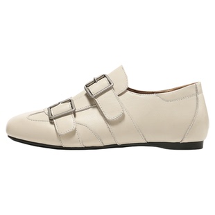 MILLIE'S/妙丽乐福鞋女款春季厚底百搭英伦风JK配裙子白色小皮鞋