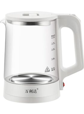 万利达家用304不锈钢电热水壶玻璃烧水壶恒温养生茶壶保温煮水