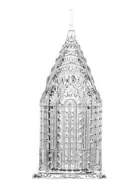 捷克BOHEMIA进口水晶玻璃糖缸北欧轻奢简约客厅铁塔摆件