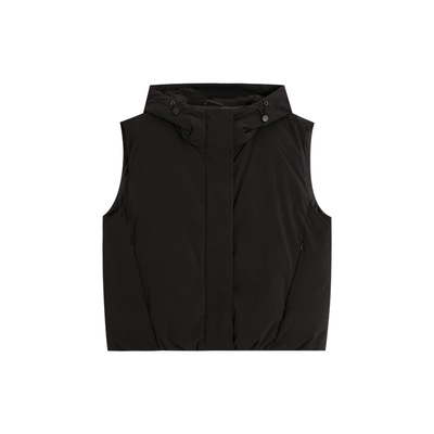 连帽羽绒马甲90白鸭绒