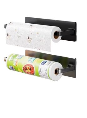 磁吸贴片厨房卷纸架保鲜膜架免打孔多功能抹布收纳挂架冰箱侧面