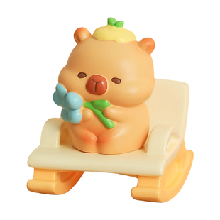 摇椅卡皮巴拉工位解压小摆件上班发疯办公桌情绪稳定神器生日礼物