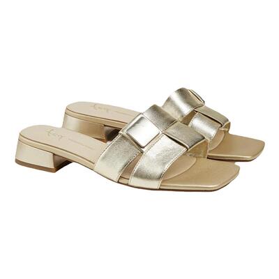 露趾粗中跟潮流一字带凉拖鞋