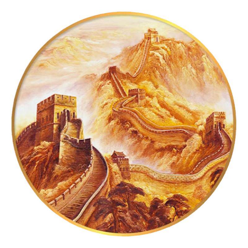 长城手绘新中式油画玄关