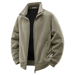 贵人鸟男士抓绒外套男款秋冬季2025年摇粒绒夹克爸爸加绒卫衣上衣