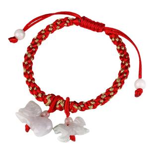 灵机麦玲玲2025蛇年生肖红绳属相年手链女手绳兔马蛇鼠鸡吉祥物