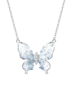 老凤祥足银蝴蝶项链纯银999女