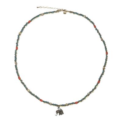 开普敦之夏*彩色玉石大象项链