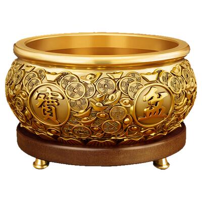 聚宝盆摆件纯铜招财八方来财加厚