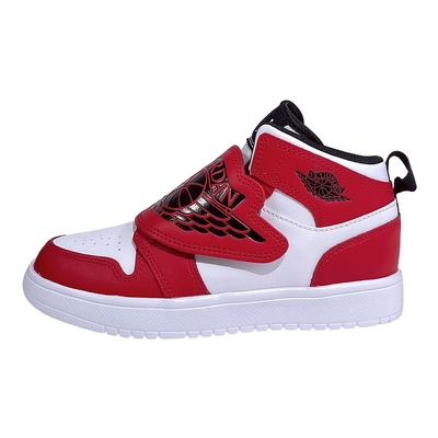 NIKE耐克小童鞋SKY JORDAN 1运动写中帮红色飞翼篮球鞋BQ7197-106