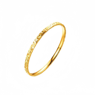 古法金包银碎冰冰手镯爆闪不掉色实心素圈手环送女友节日生日礼物