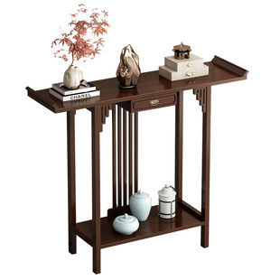 新中式玄关桌入户正对门家用香案财神爷佛台供桌靠墙极窄门厅条案