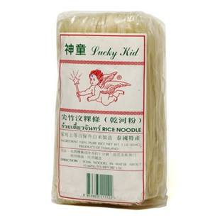 泰国神童牌金边河粉2mm原装进口尖竹汶果条干河粉泰式炒河粉454g