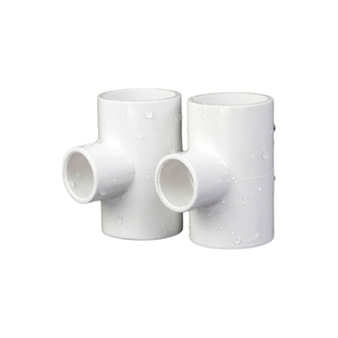 PVC变径三通接头UPVC异径三通变径大小头转换给水管件配件白色