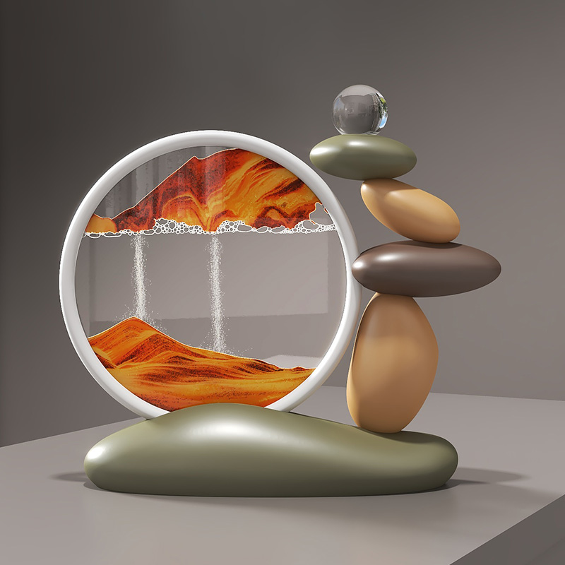 时来运转摆件流沙画高级感客厅电视柜玄关软装饰品轻奢高档办公室