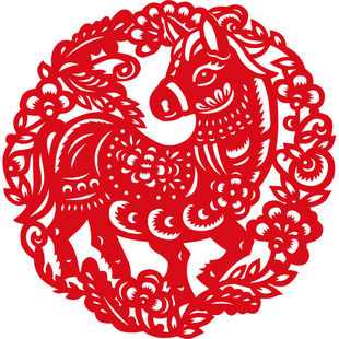 瑞马呈祥镂空剪纸马年传统福字门贴新年生肖福字贴中国红春节装饰