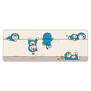 卡通哆啦A梦超大号可水洗鼠标垫橡胶办公桌面垫800x300mm来图定制